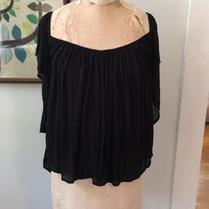 Free People flowy boho top black size small